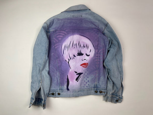 Purple Edges - Custom Spray Painted Jean Jacket by ZAOONE