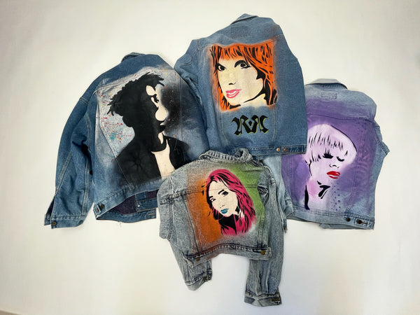 Pink Hair Don't Care - Custom Spray Painted Jean Jacket By ZAOONE